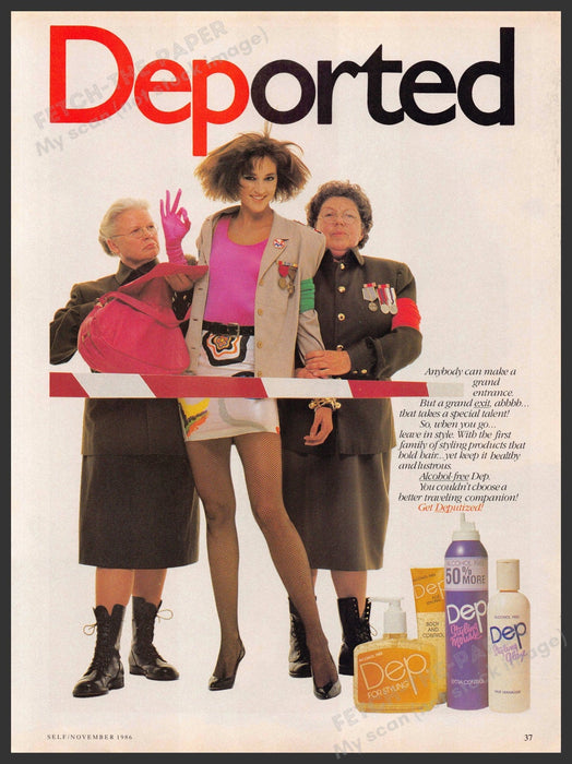 Dep 1980s Magazine Print Advertisement 1986 "Deported" Immigration Dep