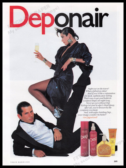 Dep Hair 1980s Print Advertisement Ad 1989 Totally 80s Legs Deponair Fetch the Paper!