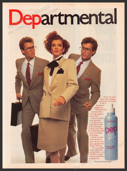 Departmental 1980s Magazine Print Advertisement 1985 Dep Working Woman in Charge Dep