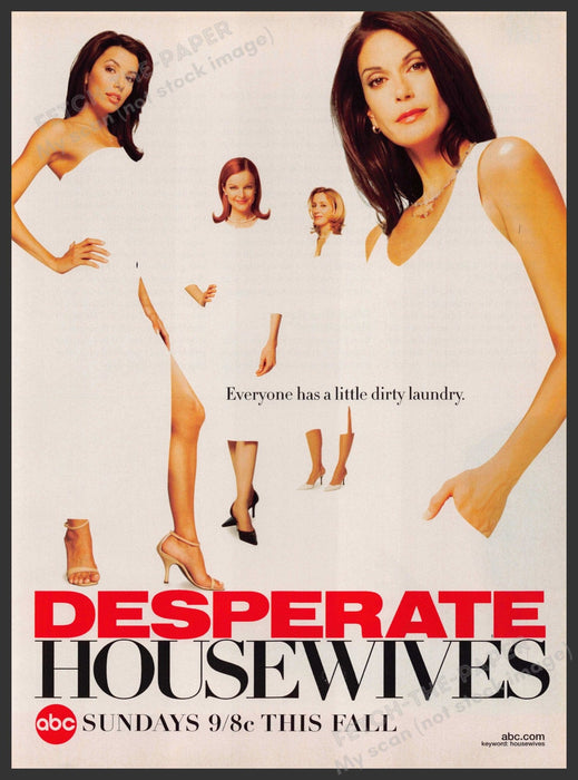 Desperate Housewives T.V. Show 2000s Print Advertisement 2004 "Dirty laundry" Fetch-the-Paper