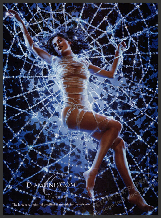 Diamond.com Laetitia Casta Spider Web 2000s Print Advertisement Ad 2000 Bare Fetch-the-Paper