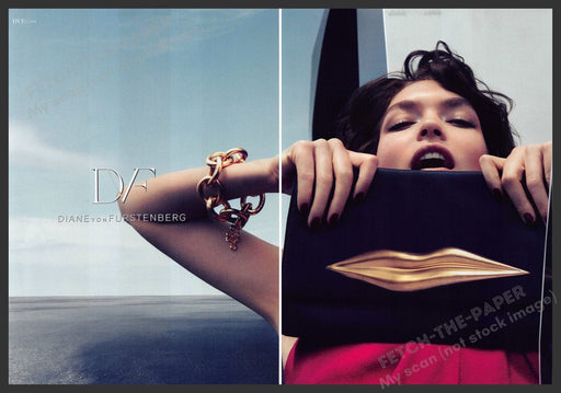 Diane Furstenberg Handbag 2010s Print Advertisement (2 page) 2012 Yelling Model Fetch-the-Paper