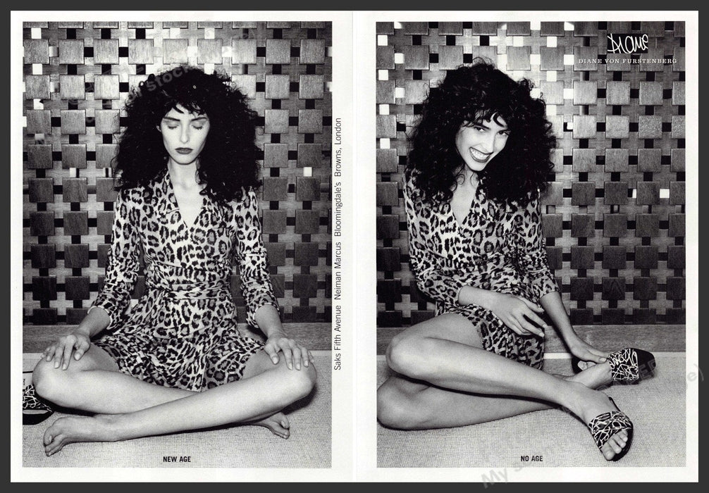 Diane Von Furstenberg 1990s Print Advertisement (2 pg) 1998 New Age No Age Legs Diane Von Furstenberg