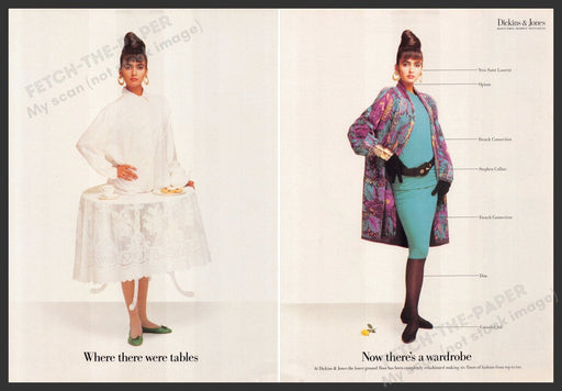Dickins & Jones 1980s U.K. Print Advertisement (2 pgs) 1986 Legs Fashion Dickins & Jones