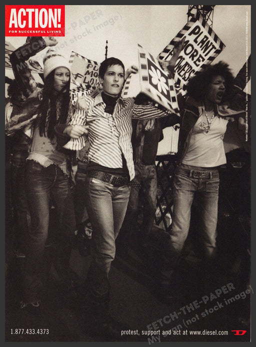 Diesel 2000s Print Advertisement Ad 2002 Action! Protestors Jeans Diesel