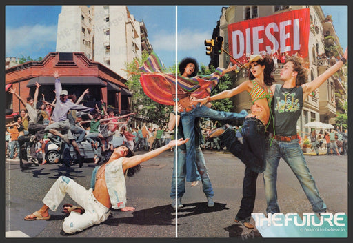 Diesel Clothing 2000s Print Advertisement Ad (2 pgs) 2005 Legs City Dancing Diesel