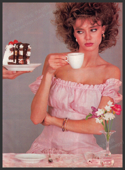 "Diet" 1980s Magazine Article Photo 1982 Cake Big Hair Temptation Fetch-the-Paper