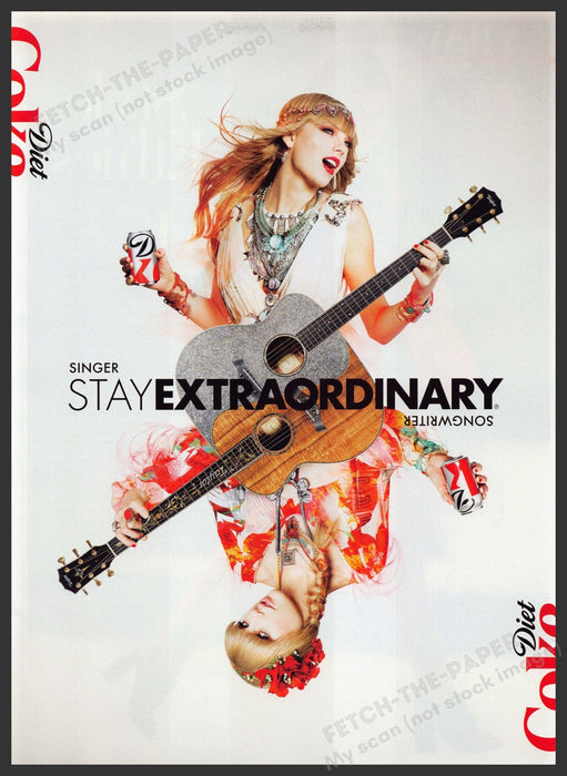 Diet Coke Taylor Swift 2000s Print Advertisement Ad 2013 "Stay Extraordinary" Fetch the Paper!
