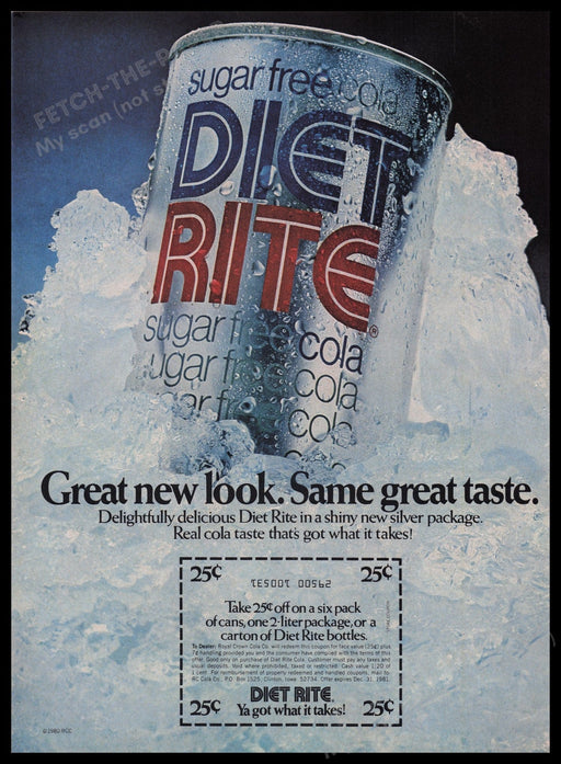 Diet Rite 1980s Print Advertisement Ad 1981 Fetch the Paper!