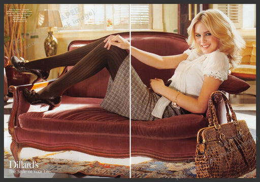 Dillard's Clothing 2000s Print Advertisement Ad (2 pages) 2008 Legs Tights Fetch the Paper!