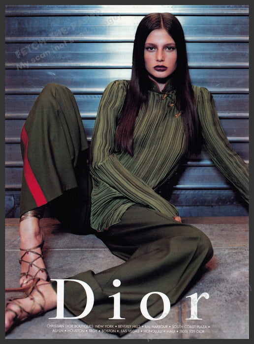Dior Bridget Hall 1990s Print Advertisement 1999 Fashion Legs Fetch-the-Paper