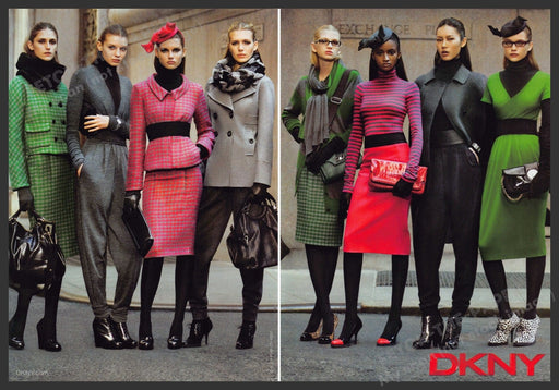 DKNY Fashion 2000s Print Advertisement (2 pages) 2009 Legs Girls Colorful Fetch-the-Paper