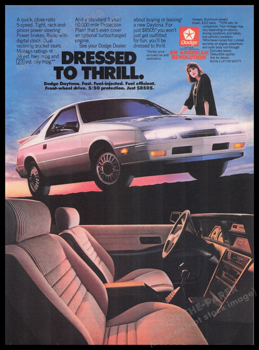 Dodge Daytona 1980s Print Advertisement Ad 1985 Fetch the Paper!