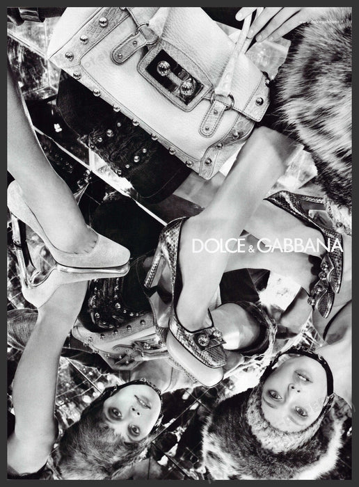 Dolce & Gabbana 2000s Magazine Print Advertisement 2005 Legs Mirrored Floor Dolce & Gabbana