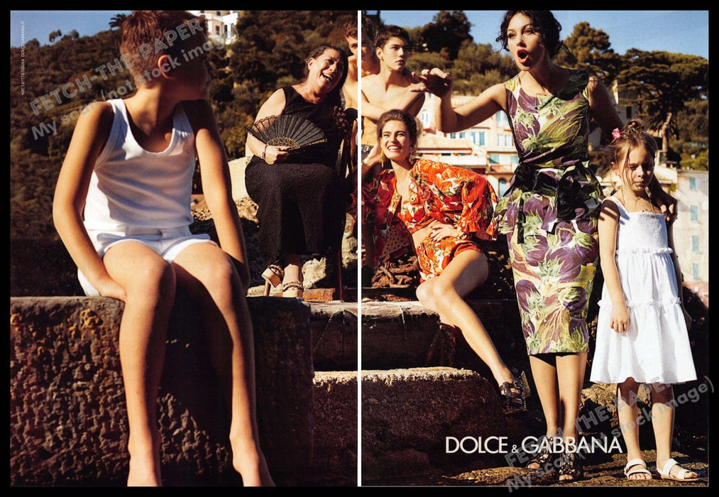 Dolce & Gabbana 2010s Print Advertisement (2 page) 2012 Legs Family Generations Dolce & Gabbana