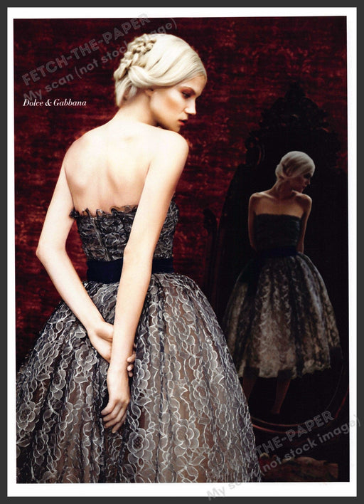 Dolce & Gabbana 2010s Print Advertisement 2012 Mirror Reflection High Fashion Fetch-the-Paper