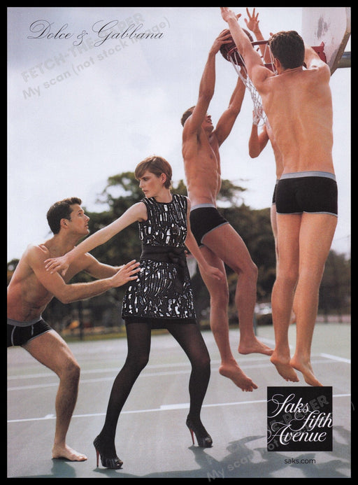 Dolce & Gabbana Clothing 2000s Print Advertisement Ad 2009 Legs Underwear Ball Fetch the Paper!