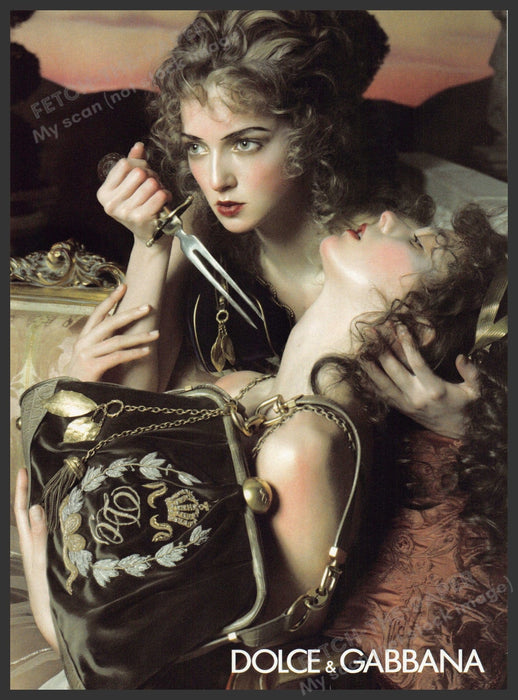Dolce & Gabbana Handbag 2000s Print Advertisement Ad 2006 Throat Pick Fork Dolce & Gabbana
