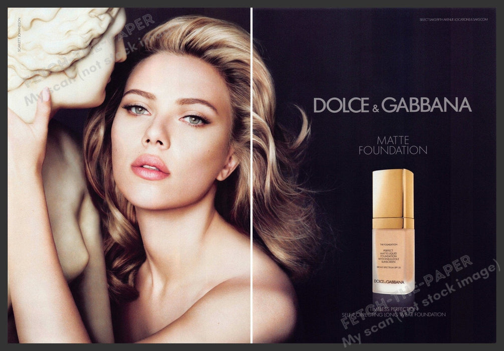 Dolce & Gabbana Scarlett Johansson 2010s Print Advertisement (2 page) 2013 Fetch-the-Paper