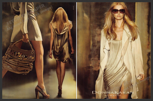 Donna Karan Clothing 2000s Print Advertisement (2 Page) 2009 Legs Runway Fetch-the-Paper