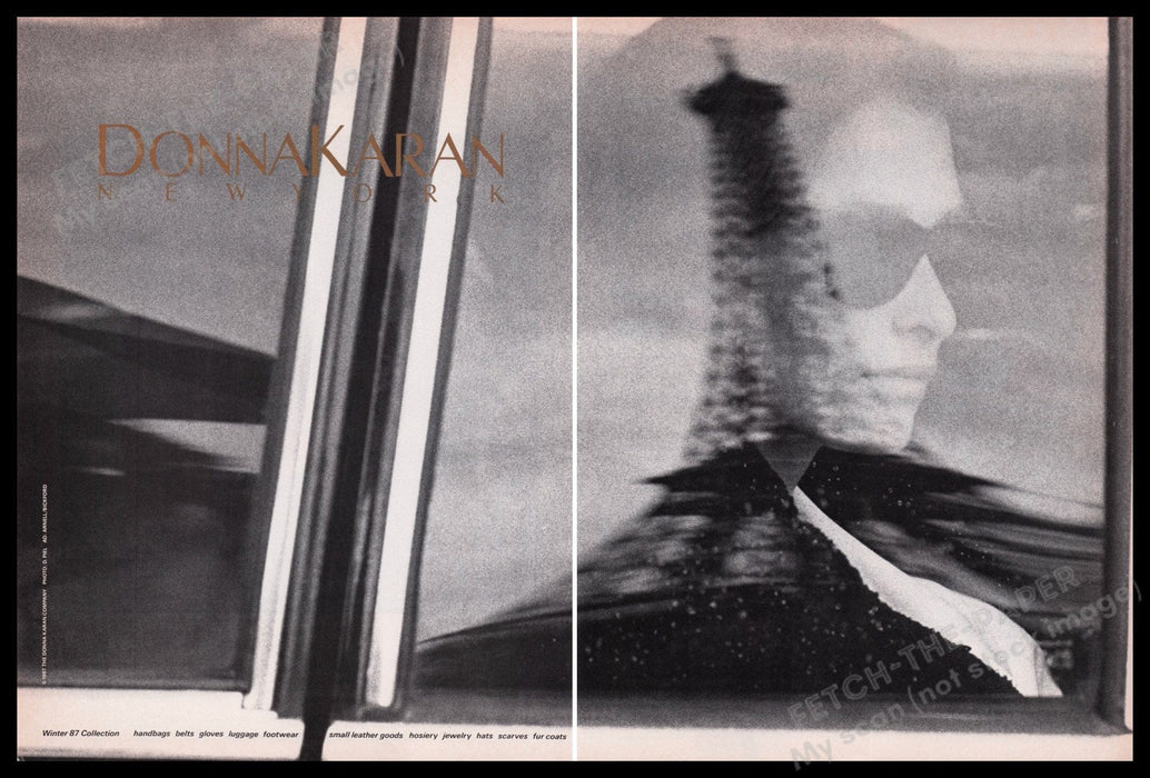 Donna Karan New York Clothing 1980s Print Advertisement (2 pages) 1987 Fetch the Paper!