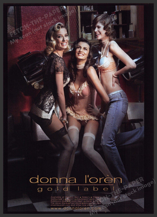 Donna L'Oren 2000s Print Advertisement Ad 2006 Gold Label Lingerie Fashion Donna L'Oren