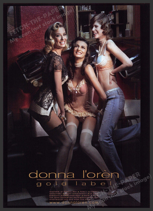 Donna L'Oren 2000s Print Advertisement Ad 2006 Gold Label Lingerie Fashion Donna L'Oren