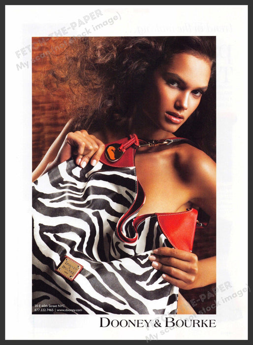Dooney & Bourke Handbag 2000s Print Advertisement 2007 Zebra Handbag Dooney & Bourke
