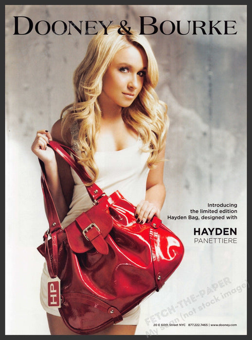Dooney & Bourke Hayden Panettiere 2000s Print Advertisement 2008 Red Handbag Fetch-the-Paper