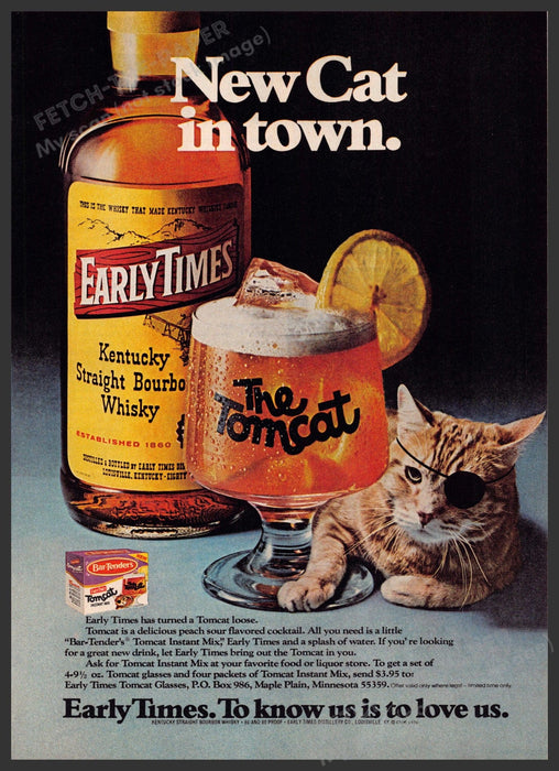Early Times Whisky 1970s Print Ad Fetch-the-Paper