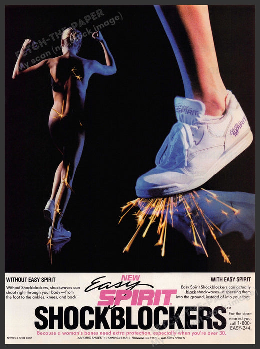 Easy Spirit 1990s Magazine Print Advertisement 1990 Shockblockers Legs Shoes Easy Spirit
