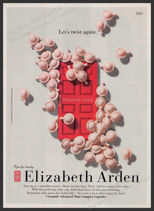Elizabeth Arden Twist Skincare 2000s Print Advertisement 2002 Red Door Fetch-the-Paper