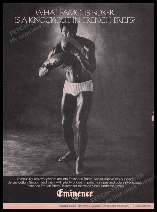 Eminence Briefs Paris 1980s Print Advertisement Ad 1980 Boxer Men's Underwear Fetch the Paper!