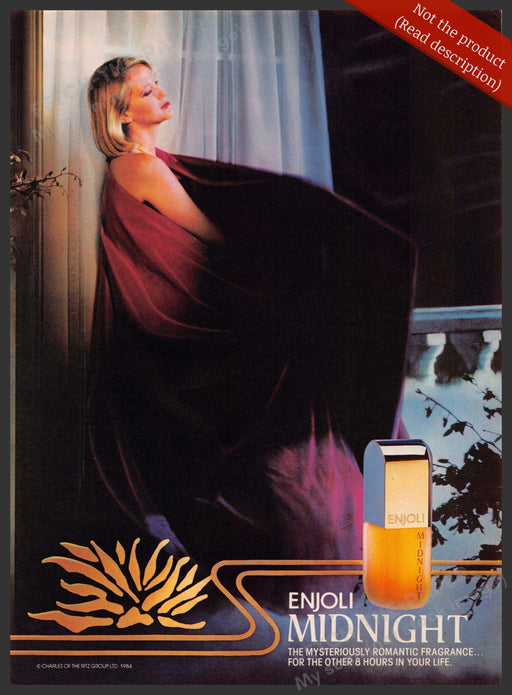Enjoli Midnight 1980s Magazine Print Advertisement 1984 Mysteriously Romantic Enjoli Midnight