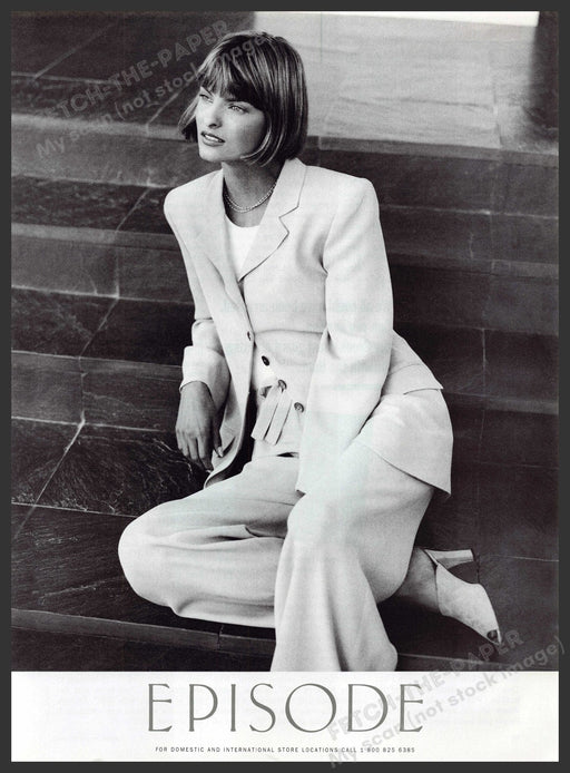 Episode Linda Evangelista 1990s Print Advertisement 1994 Women's Workwear Fetch-the-Paper