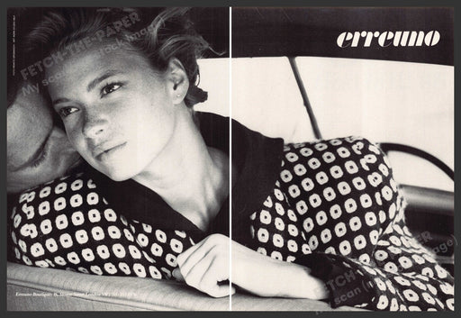 Erreuno Boutique Fashion 1980s U.K. Print Advertisement (2 pgs) 1986 Couple Car Erreuno