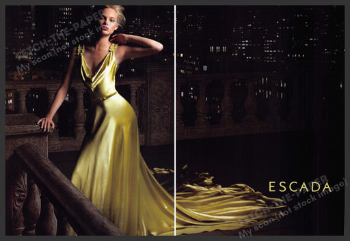 Escada 2000s Print Advertisement (2 page) 2007 Fashion Dress Night City Lights Escada