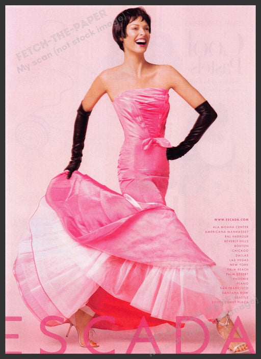 Escada 2000s Print Advertisement Ad 2006 Linda Evangelista Escada