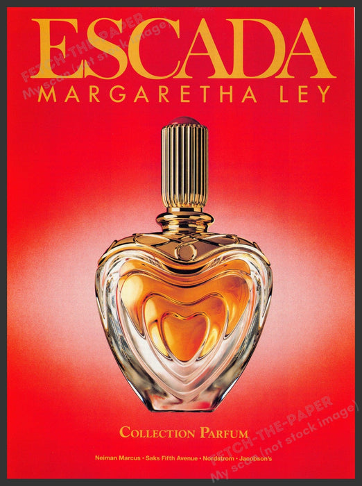 Escada Margaretha Ley Fragrance 1990s Print Advertisement Ad 1992 Fetch the Paper!