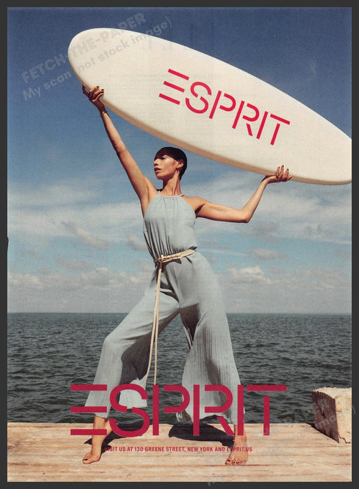 Esprit 2020s Print Advertisement Ad 2023 Surfboard Clothing Arms Dock Water Esprit