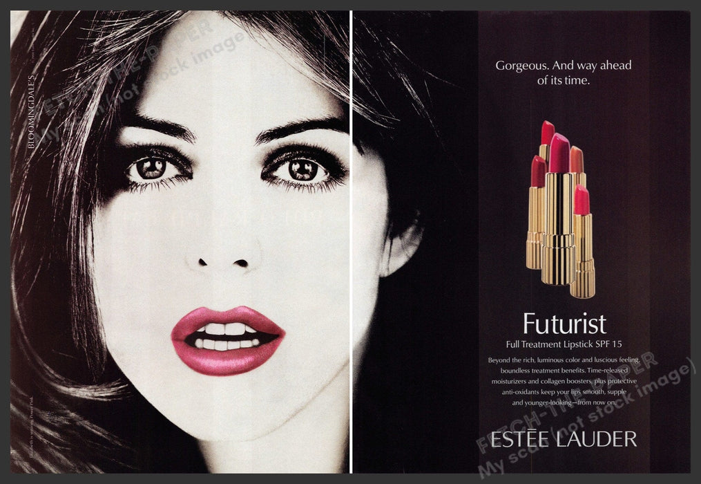 Estee Lauder 2000s Print Advertisement (2 page) 2000 Futurist Lipstick Red Estee Lauder