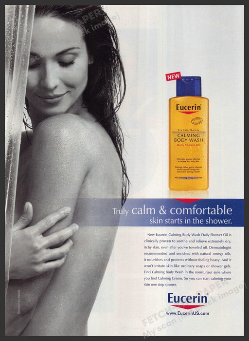 Eucerin 2000s Magazine Print Advertisement 2009 Bare Skin Calm Comfortable Eucerin