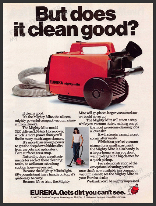Eureka 1980s Print Advertisement Ad 1983 Mighty Mite Vacuum Eureka