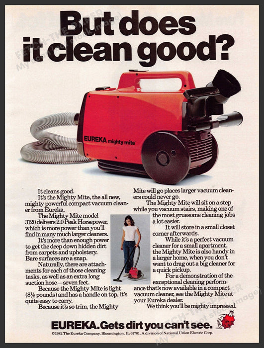 Eureka 1980s Print Advertisement Ad 1983 Mighty Mite Vacuum Eureka