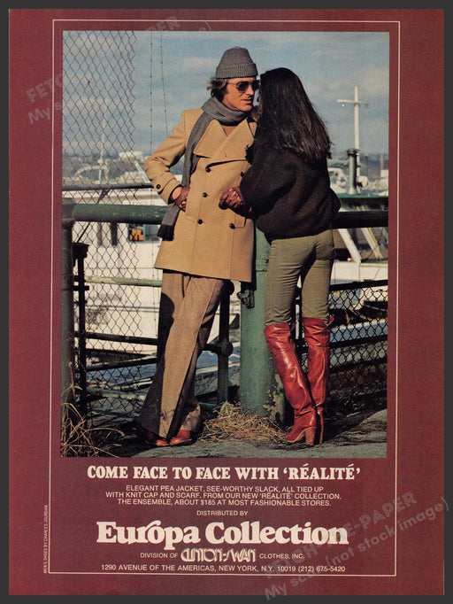 Europa Collection Clothing 1970s Print Advertisement 1978 Marina Knee High Boots Fetch-the-Paper
