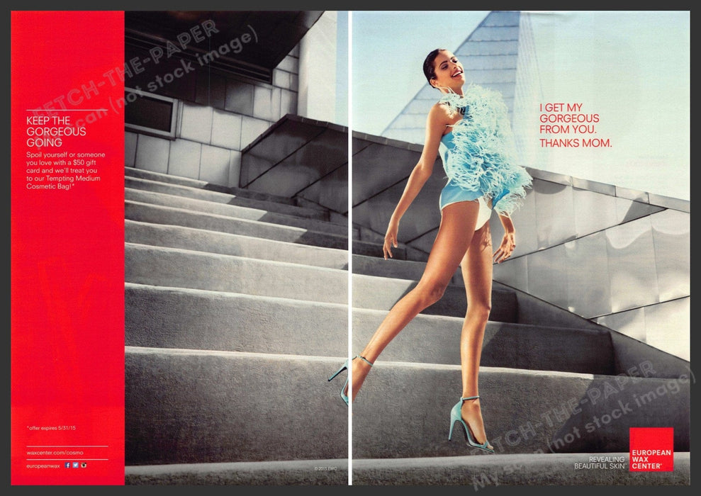 European Wax Center 2010s Print Advertisement (2 pages) 2015 Legs Stairs European Wax Center