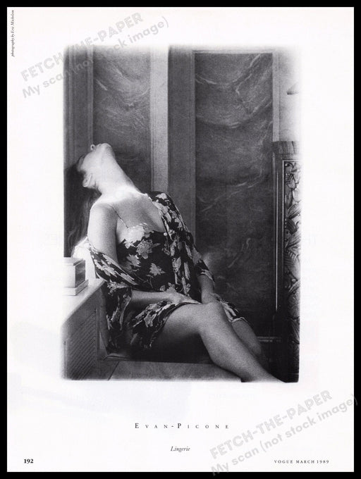 Evan-Picone Lingerie 1980s Print Advertisement Ad 1989 Window Seat Model Fetch the Paper!