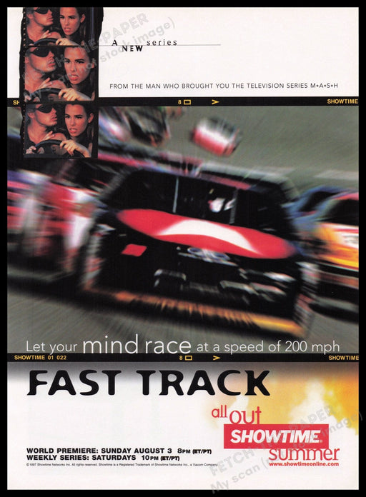 Fast Track T.V. Show Promo 1990s Print Advertisement Ad 1997 Fetch the Paper!