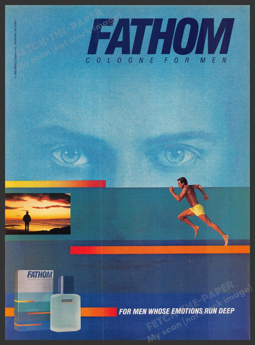 Fathom 1990s Print Advertisement 1990 Running Man (Not the cologne) Fathom