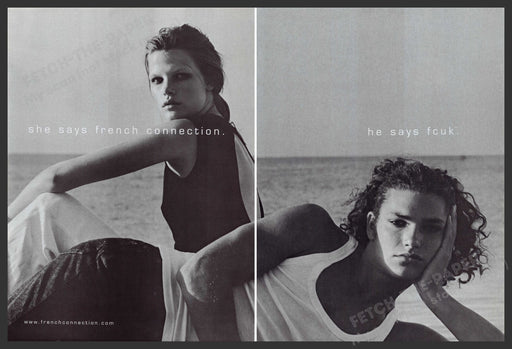 Fcuk Fragrance 2000s Print Advertisement (2 pages) 2002 "She says French..." Fetch the Paper!